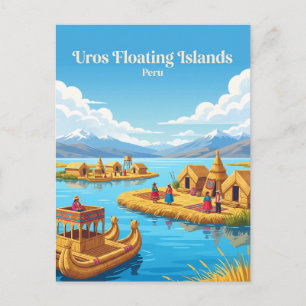 Cartão Postal Ilhas Flutuantes Uros Peru