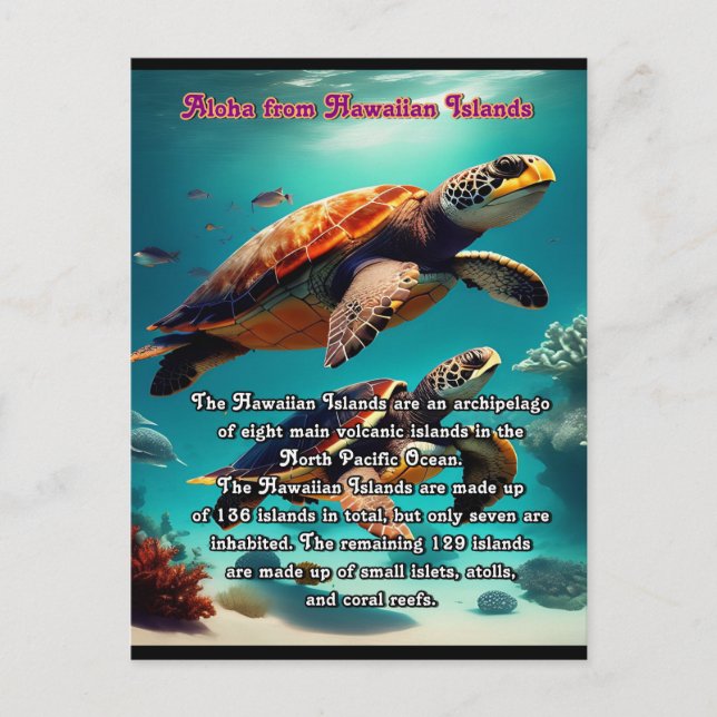 Cartão Postal Ilhas Havaianas - terra de Aloha (Frente)