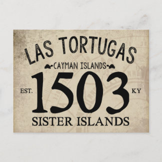 Cartão Postal Ilhas Irmãs Las Tortugas Est. 1503 RÚSTICO
