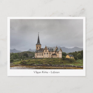 Cartão Postal Ilhas Lofoten da Igreja Vagan