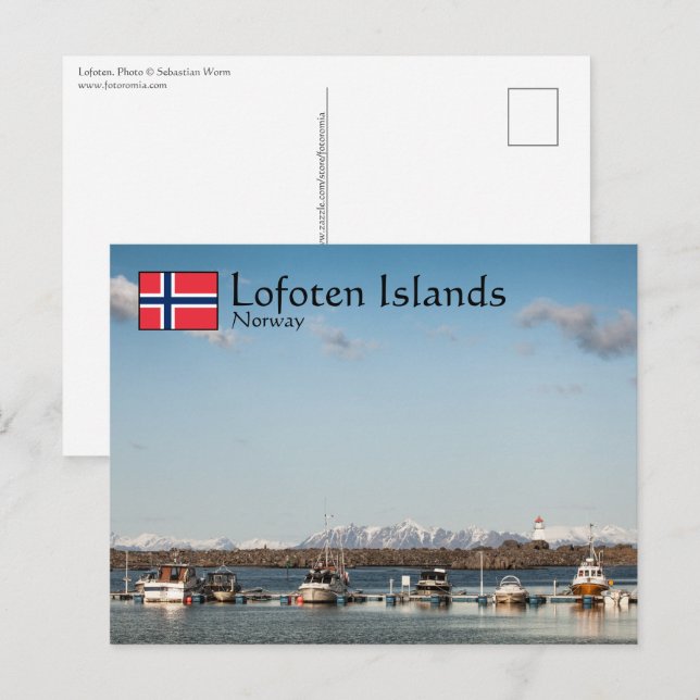 Cartão Postal Ilhas Lofoten Noruega (Frente/Verso)