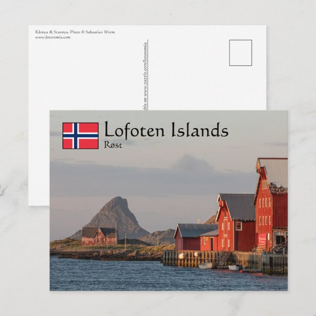 Cartão Postal Ilhas Lofoten Rosto (Frente/Verso)
