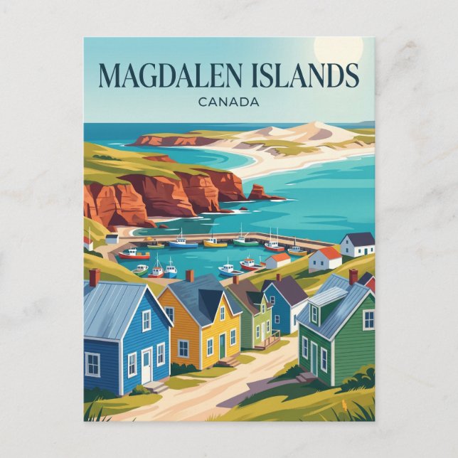 Cartão Postal Ilhas Magdalen Canadá (Frente)