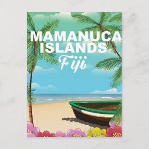 Cartão Postal Ilhas Mamanuca, pôster de férias antigo de Fiji