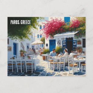 Cartão Postal Ilhas Paros Grécia Café de Viagens