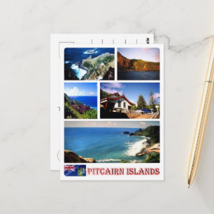 Cartão Postal Ilhas Pitcairn - Mosaico -