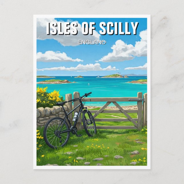 Cartão Postal Ilhas Scilly England Cornwall Viagem (Frente)