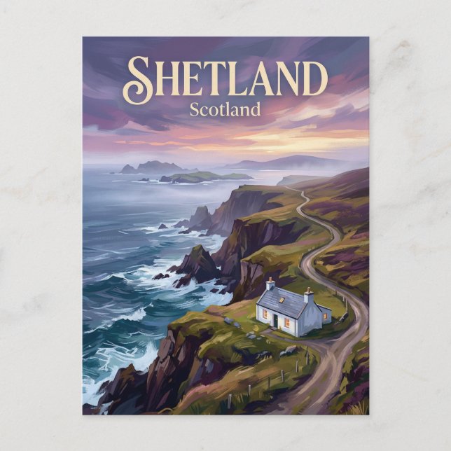Cartão Postal Ilhas Shetland Escócia (Frente)