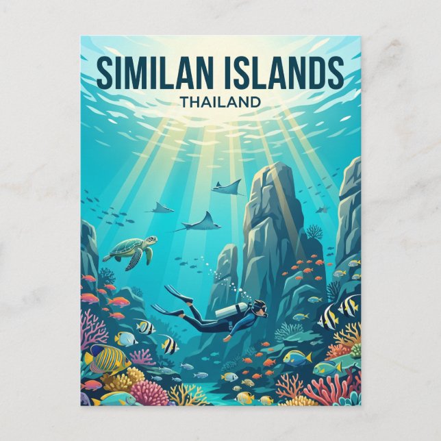 Cartão Postal Ilhas Similan Tailândia (Frente)