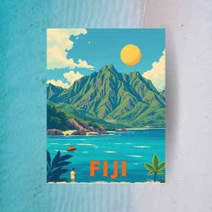 Cartão Postal Ilhas Tropicais Fiji Viagem Art