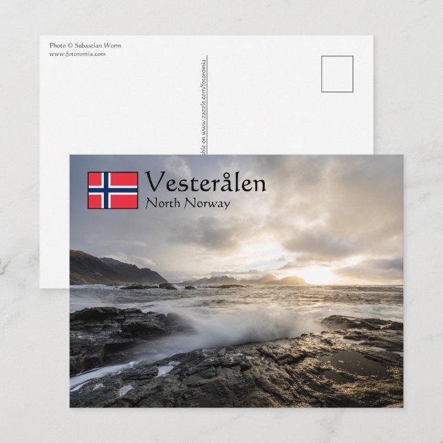 Cartão Postal Ilhas Vesteralen Noruega (Frente/Verso)