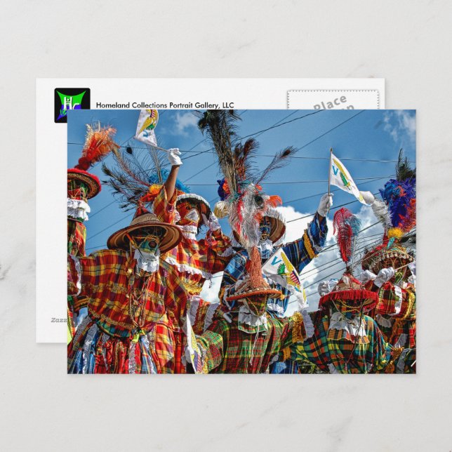 Cartão Postal Ilhas Virgens dos EUA Flag Mocko Jumbies USVI (Frente/Verso)