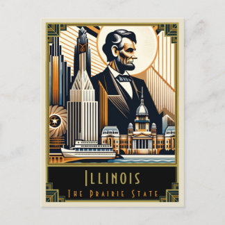 Cartão Postal Illinois | Art Deco