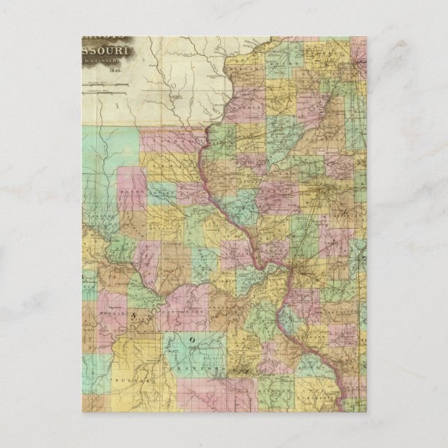 Cartão Postal Illinois e Missouri (Frente)