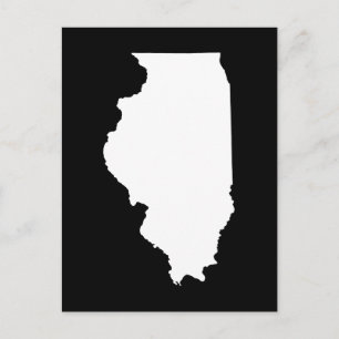 Cartão Postal Illinois em Branco e Negro