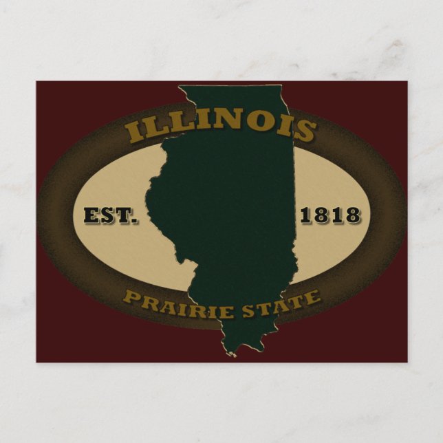 Cartão Postal Illinois Est. 1818 (Frente)