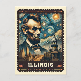 Cartão Postal Illinois | Inspirado em Vincent Van Gogh