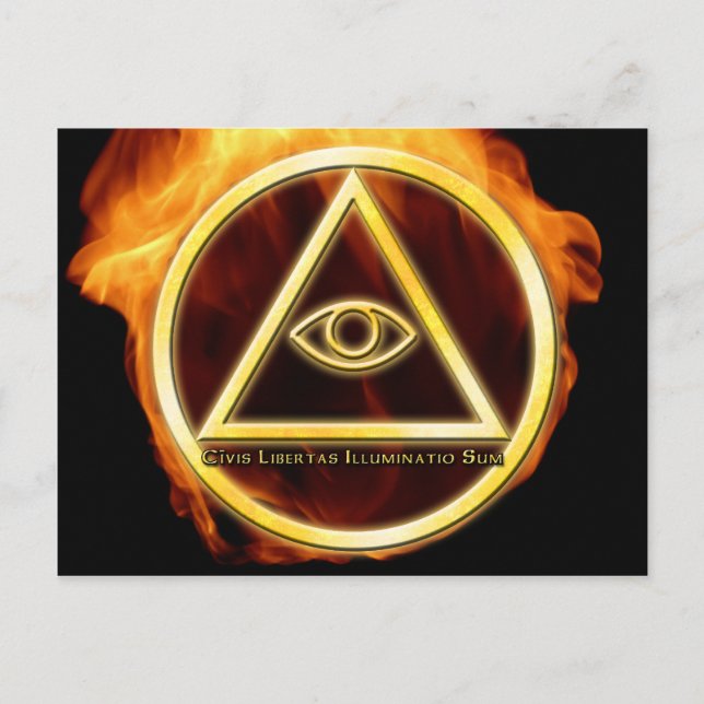 Cartão Postal Illuminati em Fogo (Frente)