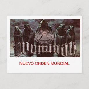 CARTÃO POSTAL ILLUMINATI NUEVO ORDEN MUNDIAL