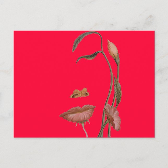 Cartão Postal Illusão da Flor Face (Frente)