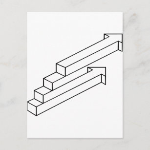 Cartão Postal Illusão Óptica de Seta ou Escadas