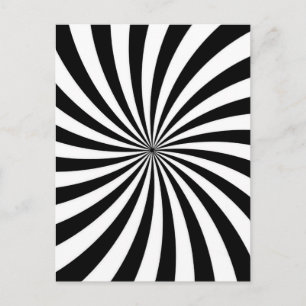 Cartão Postal Illusão óptica movendo espiral preto e branco