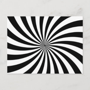 Cartão Postal Illusão óptica movendo espiral preto e branco