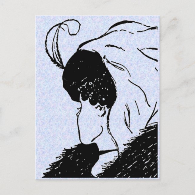 Cartão Postal Illusion, Young, Old Woman Postcard (Frente)