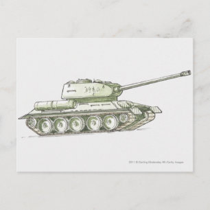 Cartão Postal Illustration of tank
