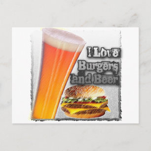 Cartão Postal ILoveBurgerandBeer de altura um