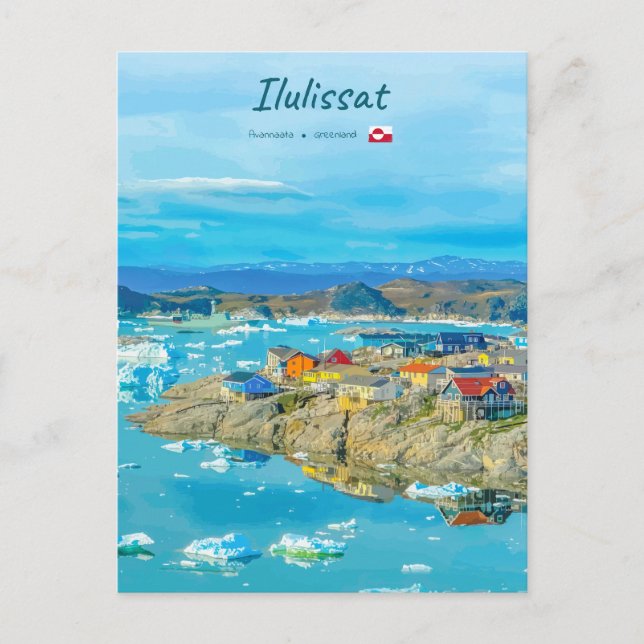 Cartão Postal Ilulissat, Groenlândia - Cidade dos Icebergs (Frente)