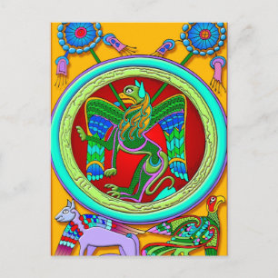 Cartão Postal Iluminação Céltica - Leão De Asas