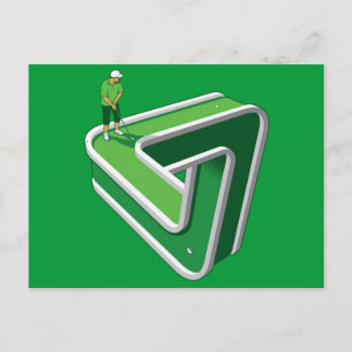 Cartão Postal Ilusão do Jogador de Golfe