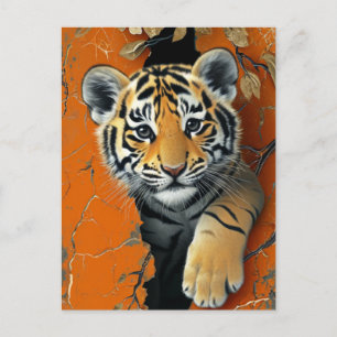 Cartão Postal Ilusão do Tigre 3D