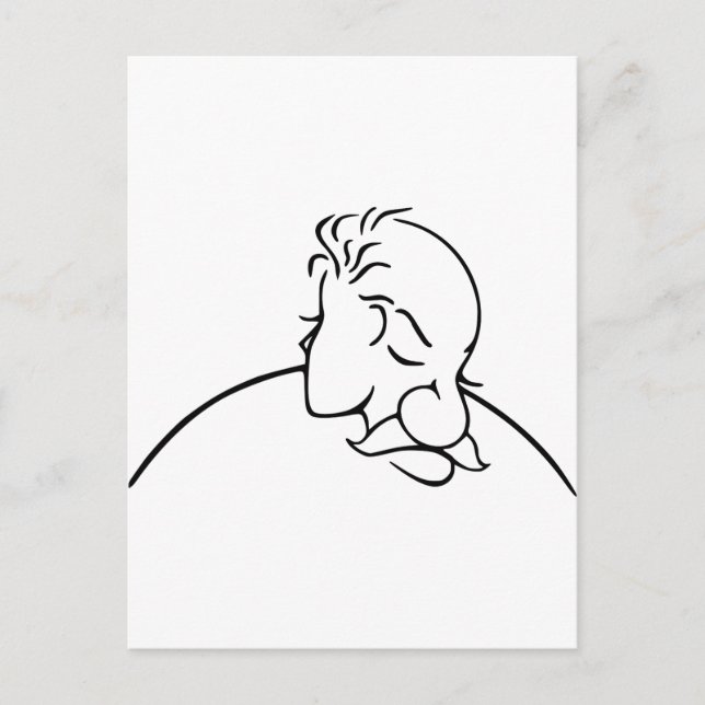 Cartão Postal Ilusão óptica do ancião ou da jovem senhora (Frente)