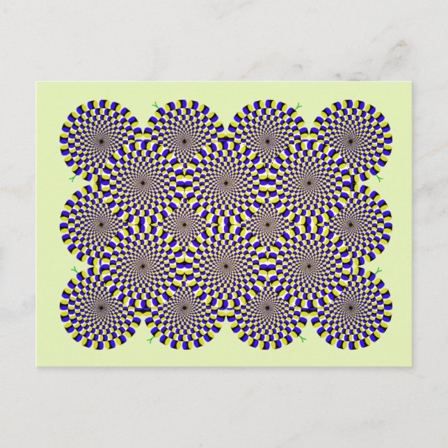 Cartão Postal Ilusão óptica dos cobras rotativos (Frente)