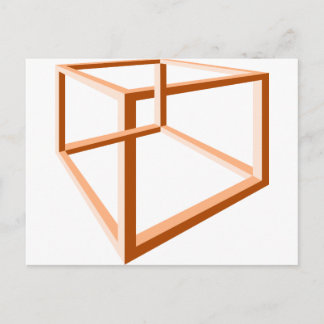 Cartão Postal Ilusão óptica Ipossível Ilusão 3d Geometria