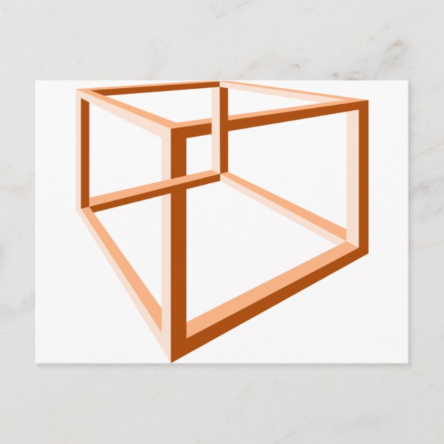 Cartão Postal Ilusão óptica Ipossível Ilusão 3d Geometria (Frente)
