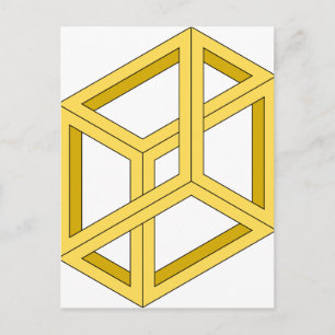 Cartão Postal Ilusão óptica Ipossível Ilusão 3d Geometria