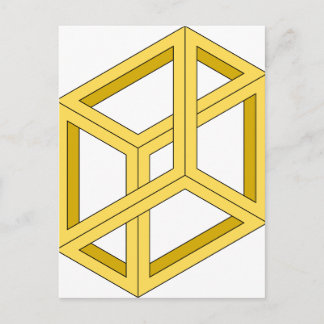 Cartão Postal Ilusão óptica Ipossível Ilusão 3d Geometria