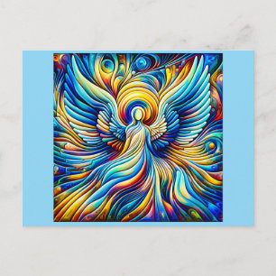 Cartão Postal Ilusionismo Abstrato de IA Anjo Efeito Expressioni
