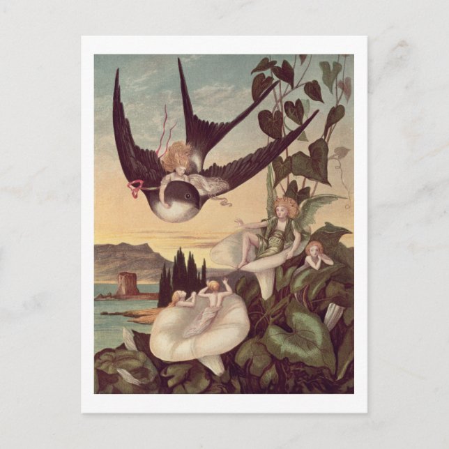 Cartão Postal Ilustração a "Thumbkinetta", de Hans Christian (Frente)