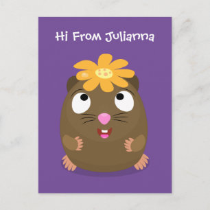 Cartão Postal Ilustração animada feliz cota-guiné