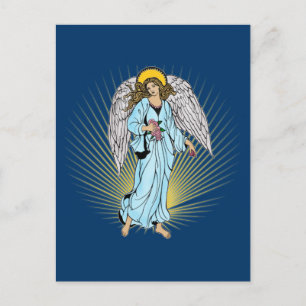 Cartão Postal Ilustração antiga de um anjo em Camisetas, present