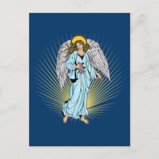 Cartão Postal Ilustração antiga de um anjo em Camisetas, present