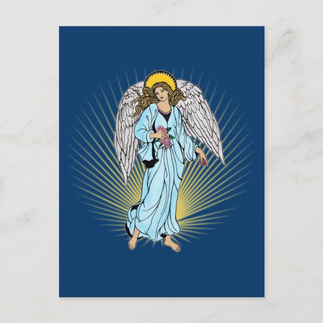 Cartão Postal Ilustração antiga de um anjo em Camisetas, present (Frente)