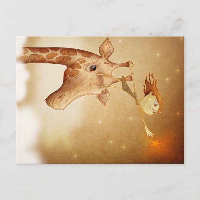 Cartão Postal Ilustração bonita e imaginativa (Frente)