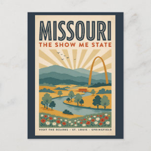 Cartão Postal Ilustração da Arco Gateway do Missouri Viagem Arte