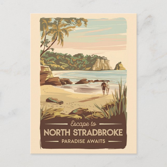 Cartão Postal Ilustração da Austrália na Ilha Stradbreak Norte (Frente)