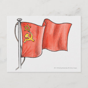 Cartão Postal Ilustração da bandeira soviética